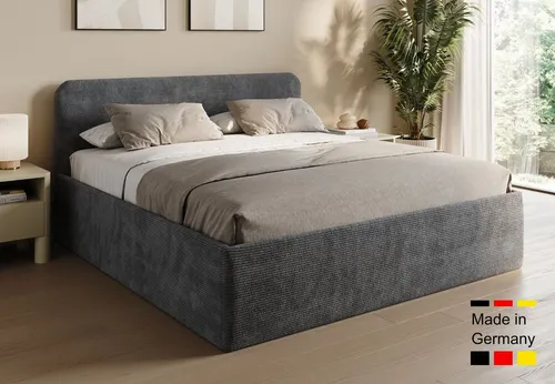 Home Collective Polsterbett 180x200 cm mit verstellbarem Lattenrost & Stauraum | Kordstoff Anthrazit - Modernes Polsterbett mit 86 cm hohem Kopfteil zum Sitzen und Lesen. Praktische Bettkastenfunktion für zusätzlichen Stauraum. Robuster Kordstoffbezug in elegantem Anthrazit. Ideal für stilvolles und komfortables Schlafen.
