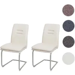 2er-Set Esszimmerstuhl HWC-H70, Freischwinger mit Edelstahlgestell - Stühle für Esszimmer, Wohnzimmer oder Küche - Hochwertiger Stoffbezug, schadstoffgeprüft nach ÖKO-TEX Standard 100 für mehr Wohlbefinden und hohen Sitzkomfort.
