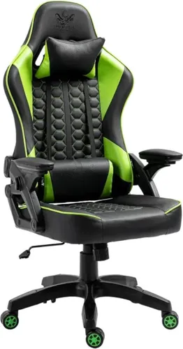 Kraken Chairs Feyton Bürostuhl Ergonomisch, Schreibtischstuhl, Drehstuhl, Gaming Sessel, Gamingstuhl, bis zu 130 kg, Schwarz/Grün
