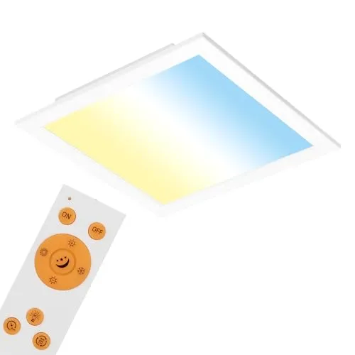 Briloner LED Deckenleuchte Panel dimmbar CCT 18W - Moderne Deckenleuchte mit Fernbedienung, dimmbar und Farbtemperatursteuerung für individuelle Lichtgestaltung in jedem Raum.