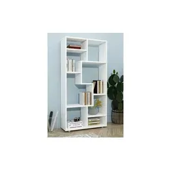 VCM Holz Standregal Lanisa M Weiß - Bücherregal und Raumteiler in einem, mit acht offenen Fächern für Bücher und Deko. Maße: H. 116 x B. 58 x T. 20 cm.