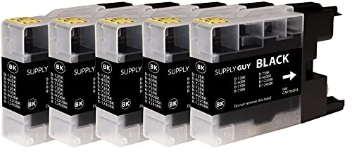 Supply Guy 5 Druckerpatronen kompatibel mit Brother LC-1240 LC-1220 Schwarz für DCP-J525W DCP-J725DW DCP-J925DW MFC-J430 Series MFC-J5910DW MFC-J625DW MFC-J6510DW MFC-J6710DW