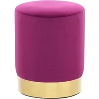 vidaXL Hocker Fassform Samthocker in Lila und Gold - Stilvoller Hocker aus weichem Samt in Fassform, ideal als Fußbank oder Beistelltisch – verleiht jedem Raum ein luxuriöses Flair.