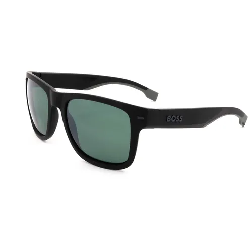 Hugo Boss BOSS 1496/S O6W Matte Black Grey Herren Sonnenbrille - Hochwertige Sonnenbrille mit polarisierten Gläsern, ideal für Autofahren. 100% UV-Schutz und modernes, mattes Design für einen eleganten Look.