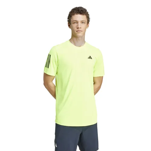 adidas Tennis-Tshirt Club 3-Streifen limegrün Herren, Größe: M