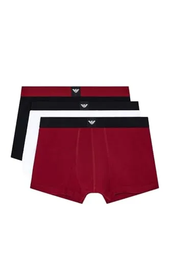 Emporio Armani Herren Essential Logolabel 3-Pack Trunk Badehose, Schwarz, L