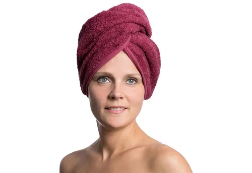 ZOLLNER Turban-Handtuch, Walkfrottier (1-St), 23 x 64 cm, 100% Baumwolle, mit Knopfverschluss