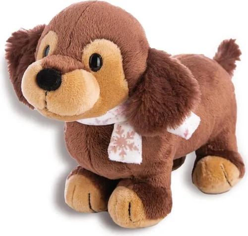 Nici Dackel Skida mit Schal 22cm - Kuscheliger Nici Dackel mit Schal, ideal für Babys ab 0 Monaten, aus 100% Polyester und waschbar bei 30°C für einfache Pflege.