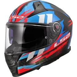 LS2 FF811 Vector II Carbon Tantic Helm, weiss-rot-blau, Größe 3XL für Männer