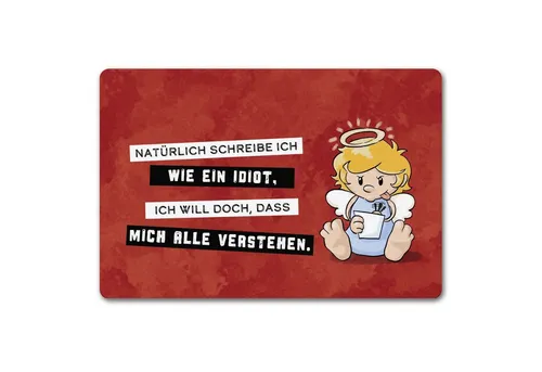 speecheese Fußmatte Engel Fußmatte in 40x60 cm ohne Rand mit Spruch Ich schreib wie ein