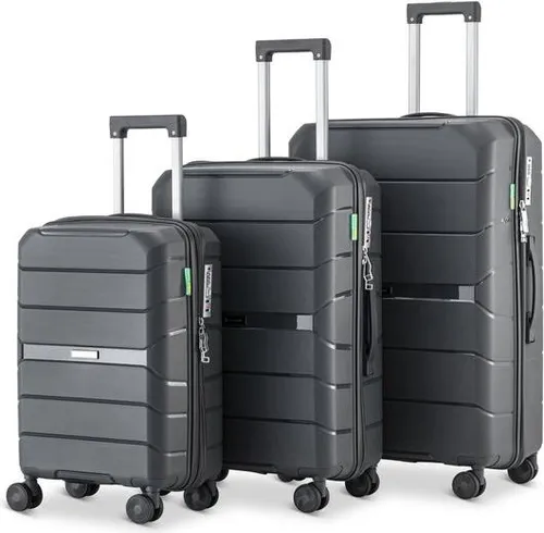 SKYCASES Urban Adventurer – 3 teiliges Hartschalenkoffer-Set aus Polypropylen – 360 Grad Rollen und Zahlenschloss