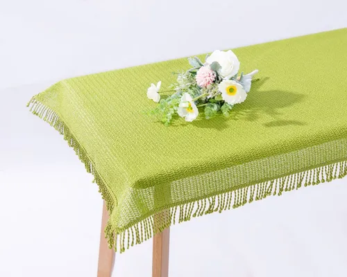 texpot Tischdecke mit Fransen Weichschaum wetterfest rutschfest PVC (1-tlg)