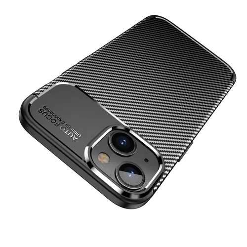 iPhone 14 Hülle Schutzhülle Silikon TPU Slim Case Bumper Schwarz Carbon Optik