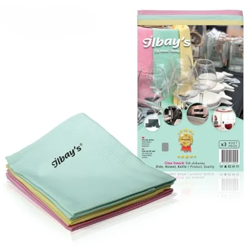 ilbay's [3er Set] 60 x 40 cm Mikrofaser Reinigungstücher – Streifenfreie Reinigung ohne Reinigungsmittel für Auto, Küche, Bad und Haushalt (Frühling)