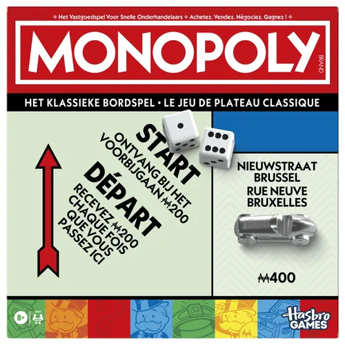 Monopoly Brettspiel mit Aufbewahrungsbox und Spielsteinen im Großformat – Franzö