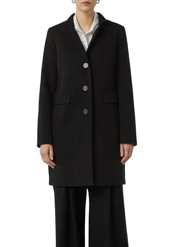 comma Schmaler Mantel in Woll-Optik schwarz 40 - Funktionsjacken mit taillierter Passform und weicher Woll-Optik, ideal für stilvolle Wärme und Komfort in der kalten Jahreszeit.