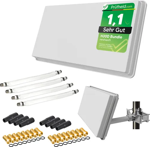 Selfsat H30D4+ Flachantenne mit Fensterhalterung