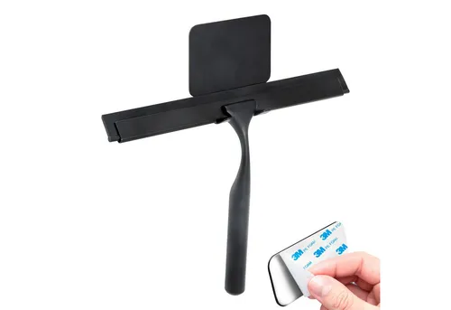 bremermann Duschabzieher Bad-Serie PIAZZA BLACK TAPE - mit Klebepad, schwarz, (1-St)