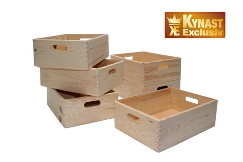 6-Set Allzweck Box 40x30x14 cm Kiste Holz stapelbar 6 Stück Wäsche Spielzeug