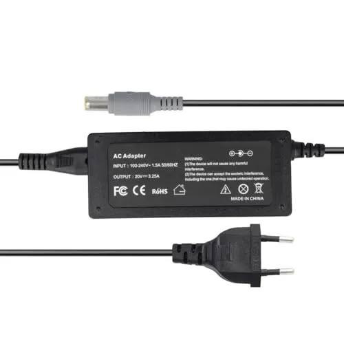 Ladegerät 100-240V kompatibel mit Lenovo ThinkPad R60, R60e, X60, T60, T61, T62, Z60, Z60m, Z60t, Z61-20V 3.25A 65W - 8mm x 5.5mm