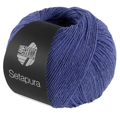 LANA GROSSA Setapura Häkelwolle, 200 m in blau von LANA GROSSA