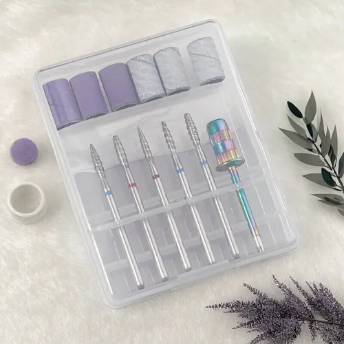 Diamant Bits Schleifer Nägel Fräser Set 6-teilig Aufsatz Nagelfräser Aufsätze