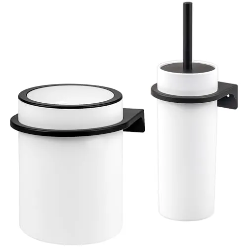 bremermann Badaccessoire-Set 2tlg. SAVONA Softtouch - Bad-Accessoires Set mit Wandhalterung, platzsparend und flexibel montierbar, elegantes Design mit Softtouch-Oberfläche und inkl. Ersatzbürstenkopf für Ihr modernes Badezimmer.