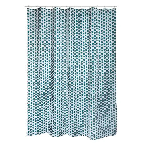 Spirella Schimmel Duschvorhang-Anti-Bakteriell, waschbar, wasserdicht, Polyester, „Deep Forest“ 180x200cm Weiß Grün, Blue, 180 x 200 cm