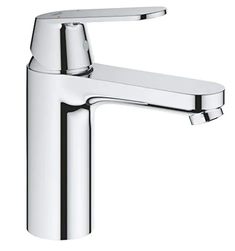 Grohe Eurosmart Cosmopolitan M-Size Waschtischmischer - Moderne Waschtischarmatur mit 123 mm Ausladung, verchromt und mit Push-Open Ablauf. Ideal für stilbewusste Badezimmer mit Fokus auf Ergonomie und Funktionalität.