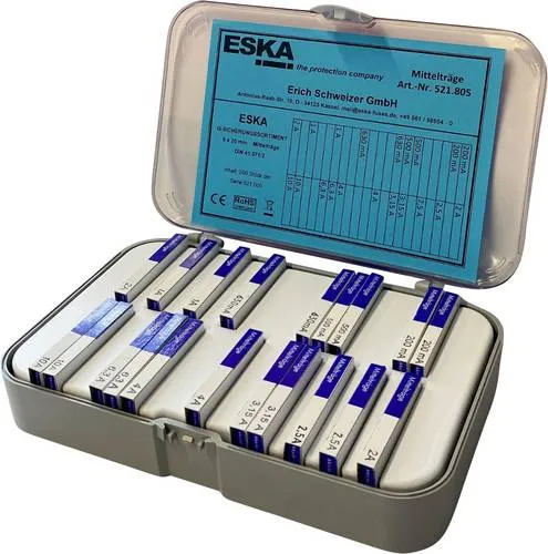 ESKA 521805 Sicherungs-Sortiment 200 St. - Schalter mit 200 Feinsicherungen für vielseitige Anwendungen, ideal für Reparaturen und DIY-Projekte.