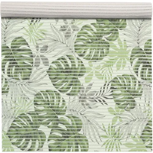 ANRO Weichschaummatte Badematte Bad Dusche WC Vorleger Teppich Antirutsch Badläufer Palme Grün 120x65cm