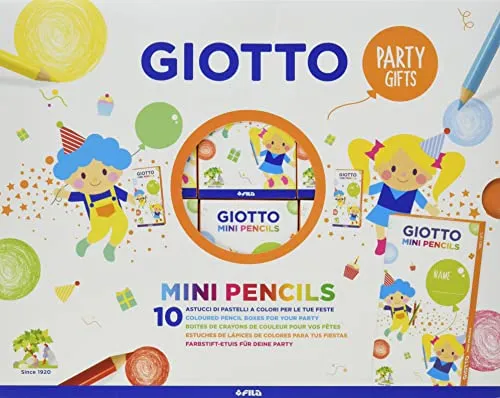 GIOTTO PARTY MINI PENCILS 9 cm - 10 Federmäppchen à 6 Stück
