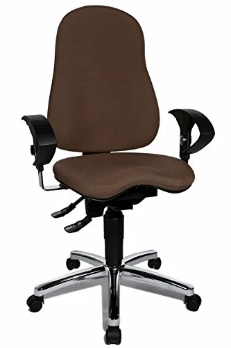 Topstar Sitness 10 Bürostuhl, Stoff braun, mit Armlehnen, SI59U G08
