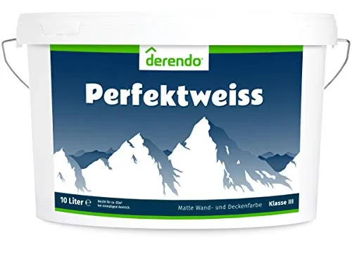 Derendo Wandfarbe weiß Perfektweiß Innenfarbe matt hochdeckend 10l