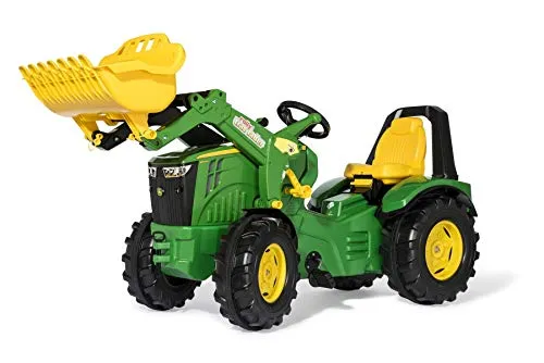 Rolly Toys Trettraktor rollyX-Trac Premium John Deere 8R - mit abnehmbarem Frontlader, für Kinder ab 3 Jahren, belastbar bis 50 kg