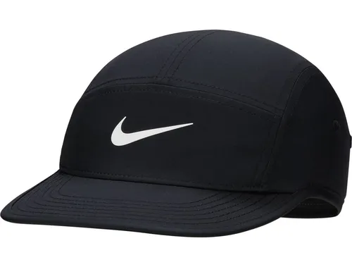 Nike Swoosh Cap - Schwarz-Anthrazit-Weiß, Größe M/L - Stylische 5-Panel-Cap aus atmungsaktivem Dri-FIT Twill-Material, schnelltrocknend und ideal für sportliche Aktivitäten; perfekter Sitz und modernes Design.
