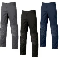 U-Power Bundhose Alfa - deep blue - 60 - Robuste Twill Hose mit vielseitigen Taschen für Werkzeug und Zubehör. Ideal für Handwerker und Profis, bietet hohen Tragekomfort dank elastischem Bund. Kombinierbar mit Jacke Fox für ein komplettes Outfit.