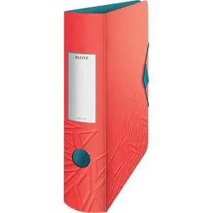 Leitz Ordner 1116-00-20, Active Urban Chic, PP, A4, 8,2cm, Kunststoffordner, mit Innentasche, rot