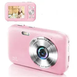 INF Digitalkamera 1080P 44 MP mit 16-fach Zoom in Rosa