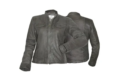 German Wear Lederjacke Trend 403J anthrazit Damen Lederjacke Jacke aus Lamm Nappa Leder Anthrazit