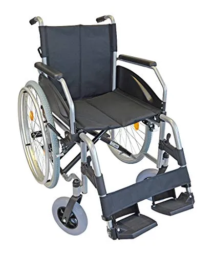 FabaCare Rollstuhl Lexis, Standardrollstuhl faltbar, mit Steckachse, Transportrollstuhl bis 130 kg, Sitzbreite 51 cm