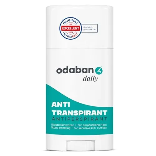 Odaban Deo-Stift - Antitranspirant gegen Schwitzen - Deo-Stick für unisex mit effektiver Schutzformel gegen Schweiß und Geruch. Ideal für den täglichen Gebrauch, wirkt bereits nach der ersten Anwendung und schützt sanft vor Hautreizungen.