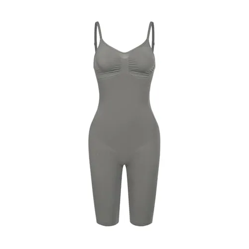 creamy fabrics Damen Figurformender Shapewear Bodysuit mit Shorts – Perfekt unter Kleidern – Starke Kompression für Bauch, Taille & Oberschenkel – Nahtlos & Verstellbare Träger