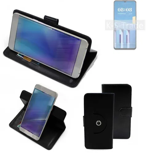 360° Schutzhülle für Wiko Hi Enjoy 70 Plus Wallet Case Universal schwarz Kuns
