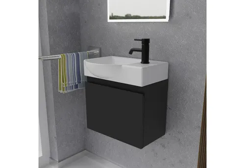 Alpenberger Badmöbel-Set - Gäste WC Waschbecken mit Unterschrank - Modernes Badmöbel-Set für Gäste-WCs, platzsparend mit Softclose-Funktion für sanftes Schließen. Aus erstklassigen Materialien, sofort einsatzbereit und in verschiedenen Farben erhältlich.