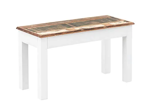 massivum Sitzbank Holzbank Perth - Rustikale Eleganz - Sitzbank aus recyceltem Akazienholz, mit einzigartigem rustikalem Design und lackierter Oberfläche. Ideal für gemütliche Wohnräume und ein echter Blickfang.