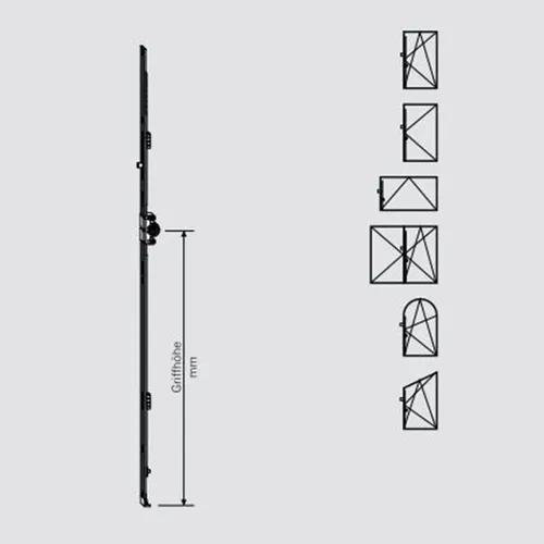 Roto NT DK-Getriebe K Gr.1490 FFH - Fensterbeschläge & -schlösser, wendbar und ideal für Dreh/Kippfenster, gefertigt aus hochwertigem Stahl und in Deutschland hergestellt.