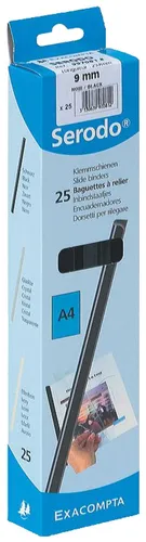 EXACOMPTA Klemmschiene Serodo, A4, 12 mm, schwarz 25