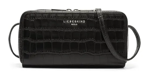 Liebeskind Berlin LOU NEW CROCO Crossbody XS, Schwarz - Umhängetasche aus hochwertigem Kunstleder mit Kroko-Prägung, ideal für stilvolle Auftritte und praktische Handhabung.