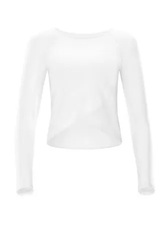 Winshape Damen Functional Light and Soft Cropped Long Sleeve Top Aet131ls - Trainingsbekleidung mit Overlap-Applikation, ultraweich und temperaturregulierend – ideal für Fitness, Pilates und Yoga. Umweltfreundlich!